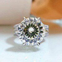 wholesale S925 Sterling Silver New Style 10-Carat High Carbon Diamond Firework Cut European and American Luxury Ultra Sparkly Engagement Ring-R389 Fireworks Cut Ring No. 5