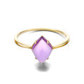 wholesale 9K Gold Japanese Light Luxury New Product, Irregular Amethyst, Rhombus Teardrop Ring, Dropshipping-0-4