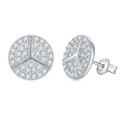 wholesale Round Bezel-Set Full Moissanite Three-Pointed Star Stud Earrings in Metal for Cross-Border E-Commerce Hot Selling in Europe and America-0-4