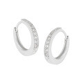 wholesale S925 Sterling Silver 770 Korean Version Minimalist Ins Style Single-sided Micro Pavé Circle Ear Clip-0-5