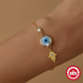 wholesale 925 Sterling Silver Hand Charm Evil Eye Blue Bead Creative BraceletINS-0-2
