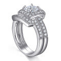 wholesale 925 Silver European and American Fashion Engagement Index Finger Ring Set with Zircon, Pure Silver Stacking Rings for Women, Wholesale from Manufacturers-0-4