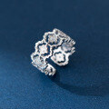 wholesale S925 Sterling Silver Fresh and Sweet Ins Style Niche Design Diamond-Inlaid Hollow Lace Ring R02730-0-0