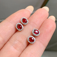 wholesale S925 Sterling Silver Red Elk Full-Body Minimalist Retro Light Luxury Basic Stud Earrings Fashion Versatile Daily Commute Full Diamond-BE0257-Platinum 925 Silver