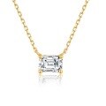 wholesale 14k Gold, Platinum Fashion Necklace with 05ct Lab-Grown Emerald Cut Diamond, Yellow Gold, Real Diamond Collarbone Chain-0-4