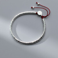 wholesale S925 Sterling Silver Peace and Joy Red String Beaded Bracelet, Chinese Style Design Elegant Women's Jewelry S6912-S925 silver one 925 silver