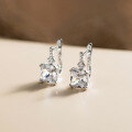 wholesale S925 Sterling Silver Light Luxury Square Diamond-Studded Ear Clips, Versatile Trendy Ear Jewelry for Women M05413-0-0