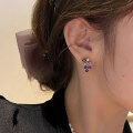 wholesale Metal material, Chao Xiaobai Purple Grape Earrings Fresh Sweet Girly Heart Fruit Studs Light Luxury High-end Feel Niche Earrings-0-3