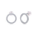 wholesale S925 Sterling Silver Exploration Stud Earrings Moissanite New Circle Earrings Live Cross-Border Hot-Selling Jewelry Light Luxury Advanced Sense-0-1