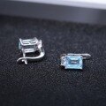 wholesale S925 Silver Fashionable Light Luxury Minimalist Natural Topaz Stud Earrings Gemstone Earrings-0-3