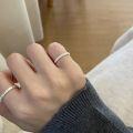 wholesale S925 Sterling Silver Chocolate Bar Ring, Ins Vertical Line Minimalist Ring for Women, High-End Stackable Pinky Ring or Index Finger Ring-0-3