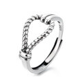 wholesale S925 Sterling Silver Korean Minimalist Geometric Irregular Line Open Ring for Men and Women-0-5