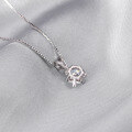 wholesale 925 Sterling Silver 1-carat Moissanite Necklace for Women, Small Snowflake Diamond Pendant, Elegant Collarbone Chain for Autumn and Winter-0-3