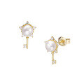 wholesale Metal Star Pearl Stud Earrings Minimalist Women Korean Style Key Small New Trendy-0-4
