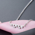 wholesale S925 Silver Japanese and Korean Style Fashion Minimalist Student Forest-inspired Necklace for Women, Inlaid with Zircon, Creative and Fresh Collarbone Chain Wholesale-0-1
