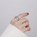 wholesale S925 Sterling Silver Japanese Korean Retro Anime Magic Pattern Trendy Hip Hop Punk Adjustable Ring Unisex-0-2