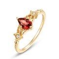 wholesale S925 Sterling Silver Japanese-style New Garnet Ring for Women, Light Luxury Niche Design, Diamond-shaped Ring, Vintage and Artistic Hand Jewelry-0-4
