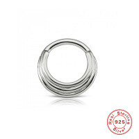 wholesale S925 Sterling Silver Ins Smooth Diamond Inlaid Line Circular Cartilage Nose Ring-Single platinum-style 1