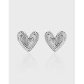 wholesale S925 Sterling Silver Korean Version Ins Small and Unique Design, Minimalist and Versatile Heart Texture Earrings for Women-0-0