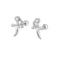 wholesale 925 Sterling Silver Cross-Border Hot-Selling Ins Style Diamond-Inlaid Dagger Ear Stud Screw Piercing Ear Cartilage Earrings for Men and Women-0-4
