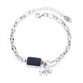 wholesale S925 Sterling Silver Korean Style Enamel Epoxy Elephant Pendant T-Letter Hollow-Out Charm Trendy Bracelet for Women-0-4