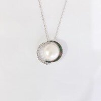 wholesale S925 Sterling Silver Korean-style Fashion Freshwater Pearl Necklace for Women, Luxe Minimalist Collarbone Chain, Gift for Girlfriend for New Year-TL007093>925 silver