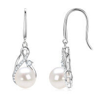 Metal Classic Princess Pearl Zircon Earrings, Cross-Border Best-Seller-Style O [Clearance Sale with Free Shipping]  925 Silver