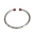 wholesale 9999 Pure Silver Auspicious Swastika Tracing Red Bracelet, Chinese Style Simple Antique-Inspired New Chinese Solid Open-End Bangle-0-4