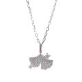 wholesale 999 Silver Fashionable and Luxurious Versatile Niche Design Advanced Collarbone Chain with Ginkgo Leaf and Inlaid Diamonds for Autumn-0-4