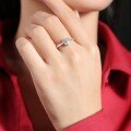 Sterling Silver Heart Ring with Moissanite, Fashionable and Dainty-0-1
