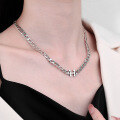wholesale S925 Sterling Silver H Letter Thick Chain Hip Hop Punk Street Style Necklace in Korean Minimalist Ins-0-3