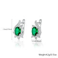 wholesale S925 silver jewelry set, retro high-end earrings, luxury emerald necklace for women, popular cross-border wholesale accessories-0-11
