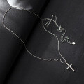 wholesale S925 Sterling Silver Fresh and Sweet Ins Style Niche Design Exquisite Minimalist Cross Necklace Y02111-0-4