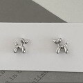 wholesale Sterling Silver Balloon Dog Stud Earrings Minimalist Ins Niche Design Small Dog Ear Bone Stud Cute Dainty Ear Accessories-0-4