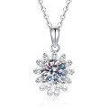 S925 Silver Petal Mini Pearl Moissanite Necklace, Original Design-0-3