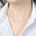 S925 Sterling Silver Moissanite Cross Pendant Necklace for Women-0-1
