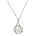 Sterling Silver Pearl Necklace, a Luxurious and Versatile Valentine's Gift for Best Friend-0-5