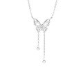 wholesale S925 Metal Fashion Dream Butterfly Tassel Elegant Butterfly Necklace Sweet Temperament Niche Design Advanced Versatile Gift Jewelry-0-4