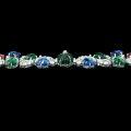 wholesale 925 Sterling Silver Gold Plated Bracelet with High Carbon Diamonds Blue Green Fruit Tapestry Fashion Exquisite Versatile Jewelry for Women-0-3