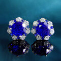 wholesale S925 Silver New Inlaid 80nm Blue European and American Vintage Luxury Style Earrings-0-3
