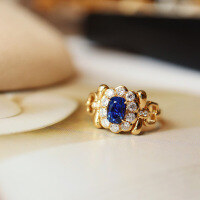 wholesale S925 Sterling Silver Red Elk Full Body Ring for Women, Vintage, Luxurious, High-End Feel, Niche Design, Suitable for Daily Wear and Gift-Giving-BZ0397-Gold US Size 8