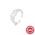 wholesale S925 silver designed toe ring with a unique heart shape, perfect for summer beach days and exuding a Korean style-0-5