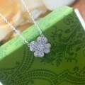 wholesale 999 Silver Maker's Four-Leaf Clover Necklace, Fashionable Light Luxury Niche Design Collarbone Chain for Women-0-1