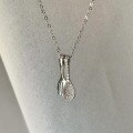 wholesale S925 Sterling Silver Spoon and Fork Necklace for Women, Korean Style Creative and Unique Small Design with Full Zircon Collarbone Chain Gift for Best Friends-0-5