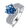 wholesale S925 Sterling Silver 5 Carat Three Lives Love Moissanite Ring for Women, Cross-Border Hot-Style Wedding Proposal Wholesale-0-4