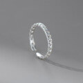 wholesale S925 Sterling Silver Fresh Sweet Ins Style Niche Design Exquisite Minimalist Chain Ring R02808-0-4
