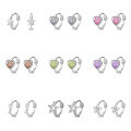 wholesale 925 Silver Women's Four-leaf Clover Heart-shaped Pure Silver Non-removable Ear Cuff Hoop Earrings-0-0