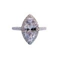 wholesale 925 Silver Metal MuJing New New 6*13 Marquise Diamond RingIns Style Wedding Ring Band for Women-0-4