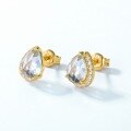 wholesale S925 Silver New Fashionable and Elegant Teardrop-shaped Topaz Ear Studs, Small Batch Live Streaming Wholesale-0-1