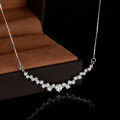 S925 Sterling Silver Moissanite Pendant Necklace, Women's Fashion Smile Face Design-0-1